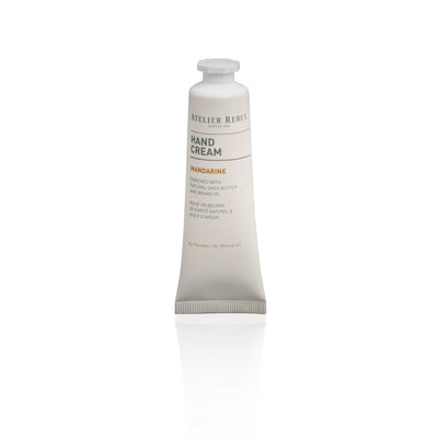 Atelier Rebul Mandarine Handcreme, 30 ml, pflegende Formel mit Sheabutter und Arganöl, frei von Parabenen.