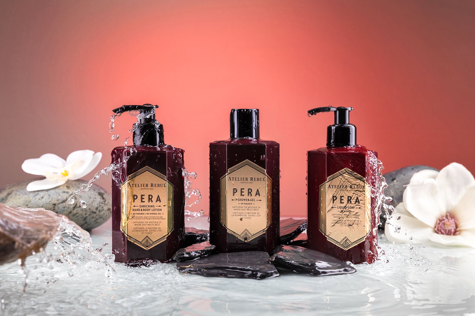 Atelier Rebul Pera Pflegeprodukte im Atelier Hamam Shop mit Hand- und Körperlotion, Duschgel und Flüssigseife für luxuriöse Beauty Pflege zu Hause.