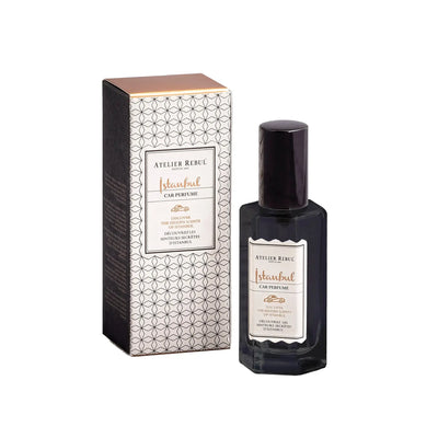 Produktbild des Istanbul Auto Parfums mit stilvoller Box von Atelier Rebul.
